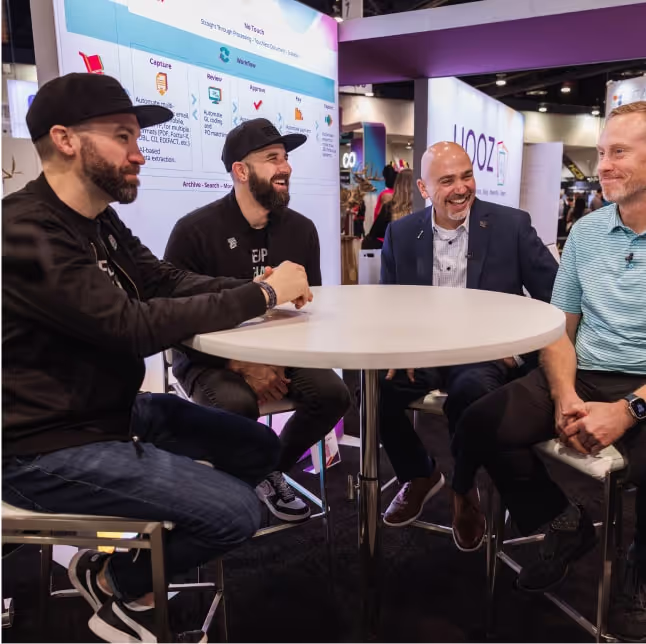 Kyle at trade show round table